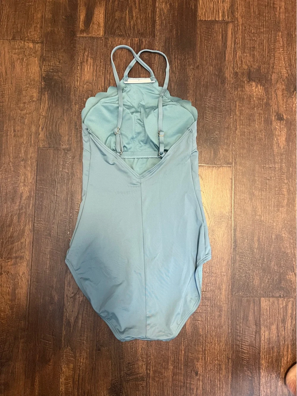 Kate Spade NY Blue Scalloped High Neck One Piece Swimsuit Women’s Small